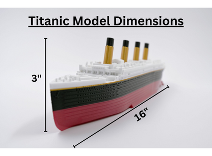 Dimensions of the submersible Starlight Edition Titanic Model.