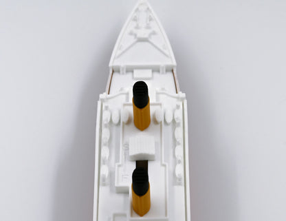 Overhead view of the submersible Starlight Edition Titanic model detail.